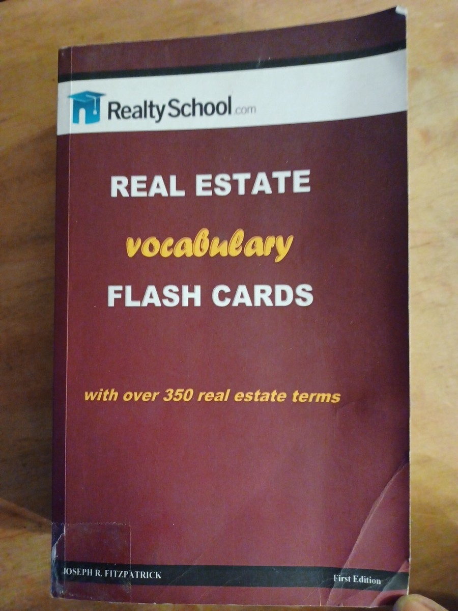REAL ESTATE VOCABULARY FLASH CARDS By Joseph R Fitzpatrick EBay