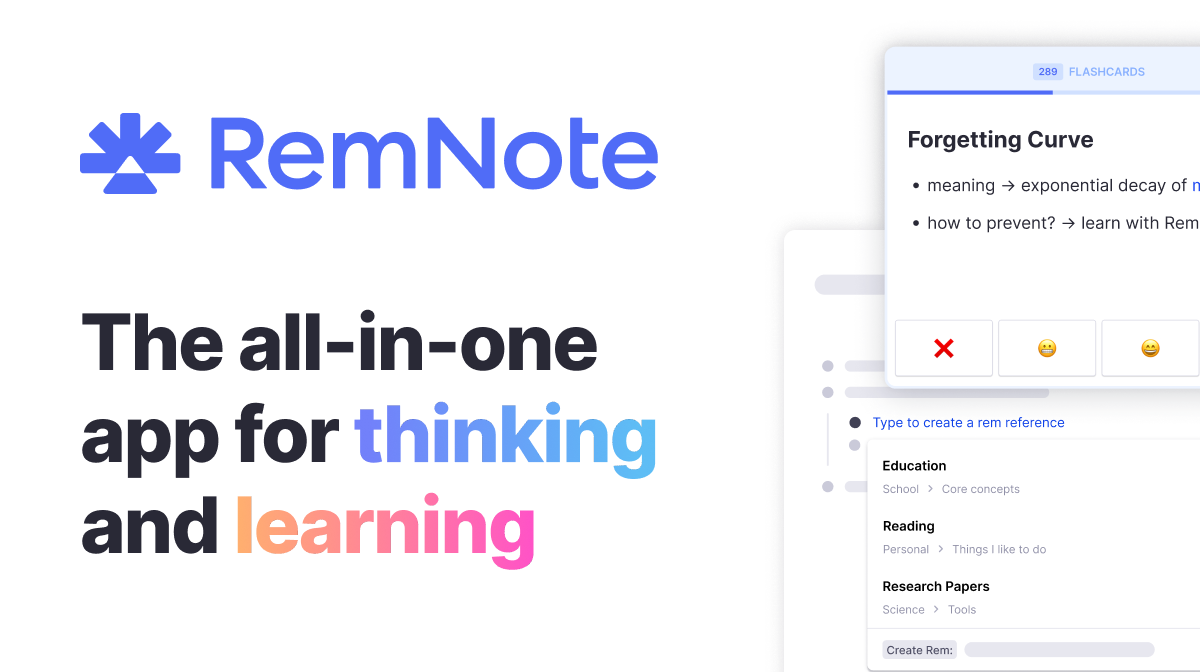 RemNote The All in one Tool For Thinking And Learning