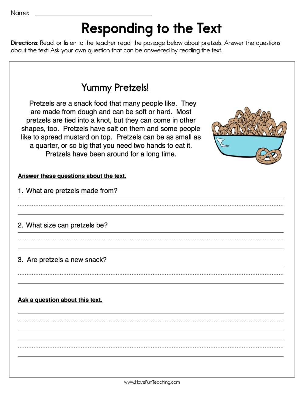 Responding To The Text Worksheet Have Fun Teaching Worksheets Library