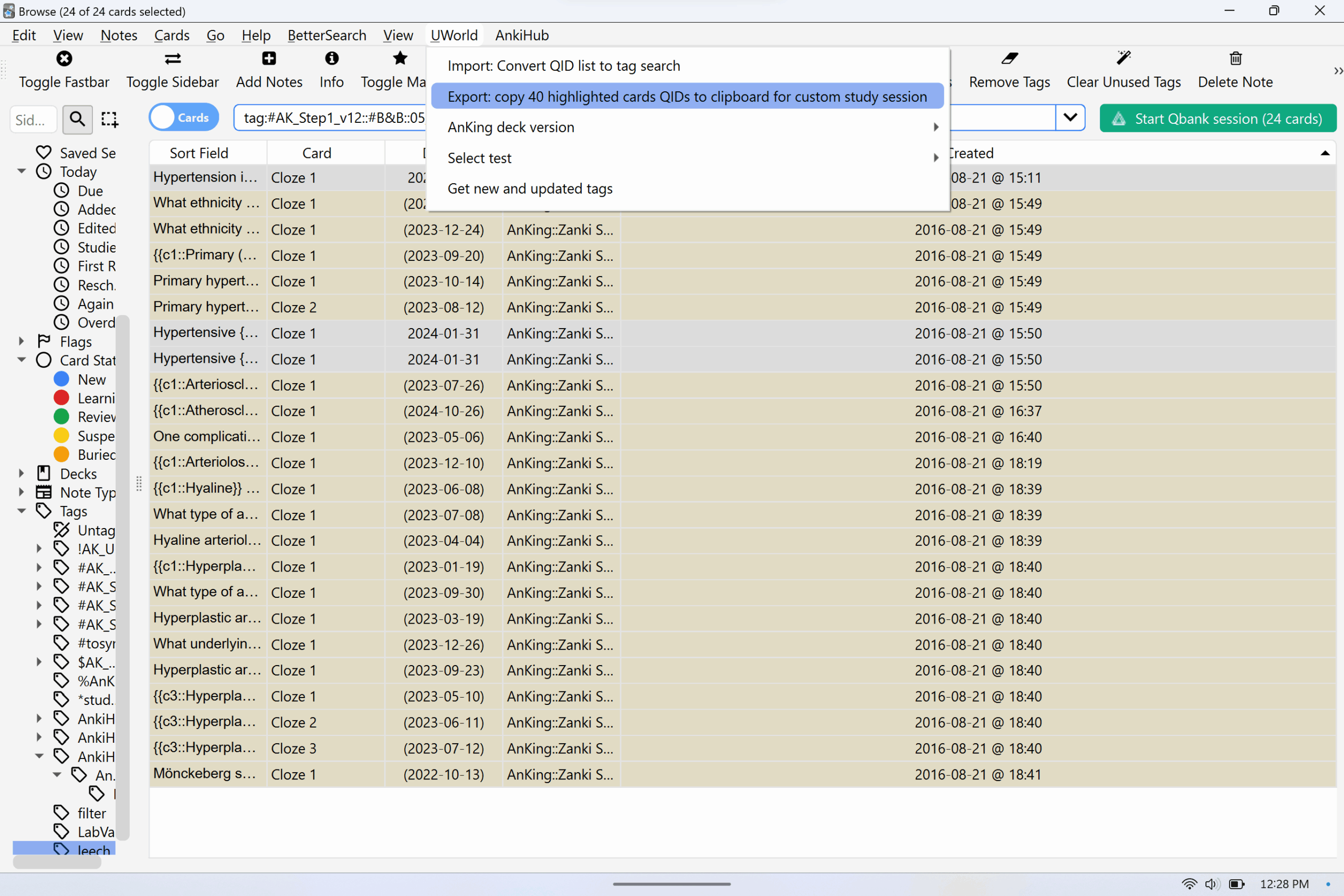Retrieving UWorld Question IDs From Tags In AnKing And Retiring Defunct UWorld QIDs AnkiHub Decks AnkiHub Community
