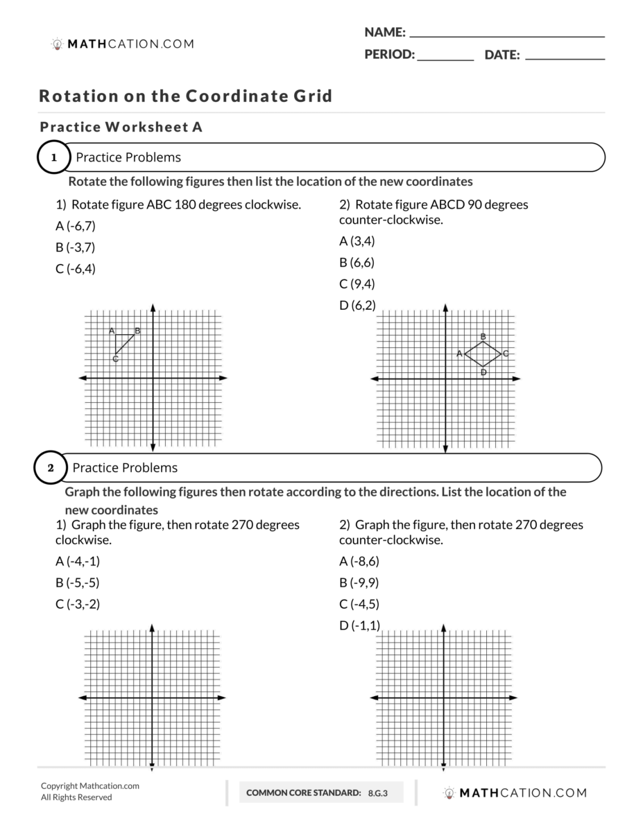Rotation Rules Examples And Worksheets