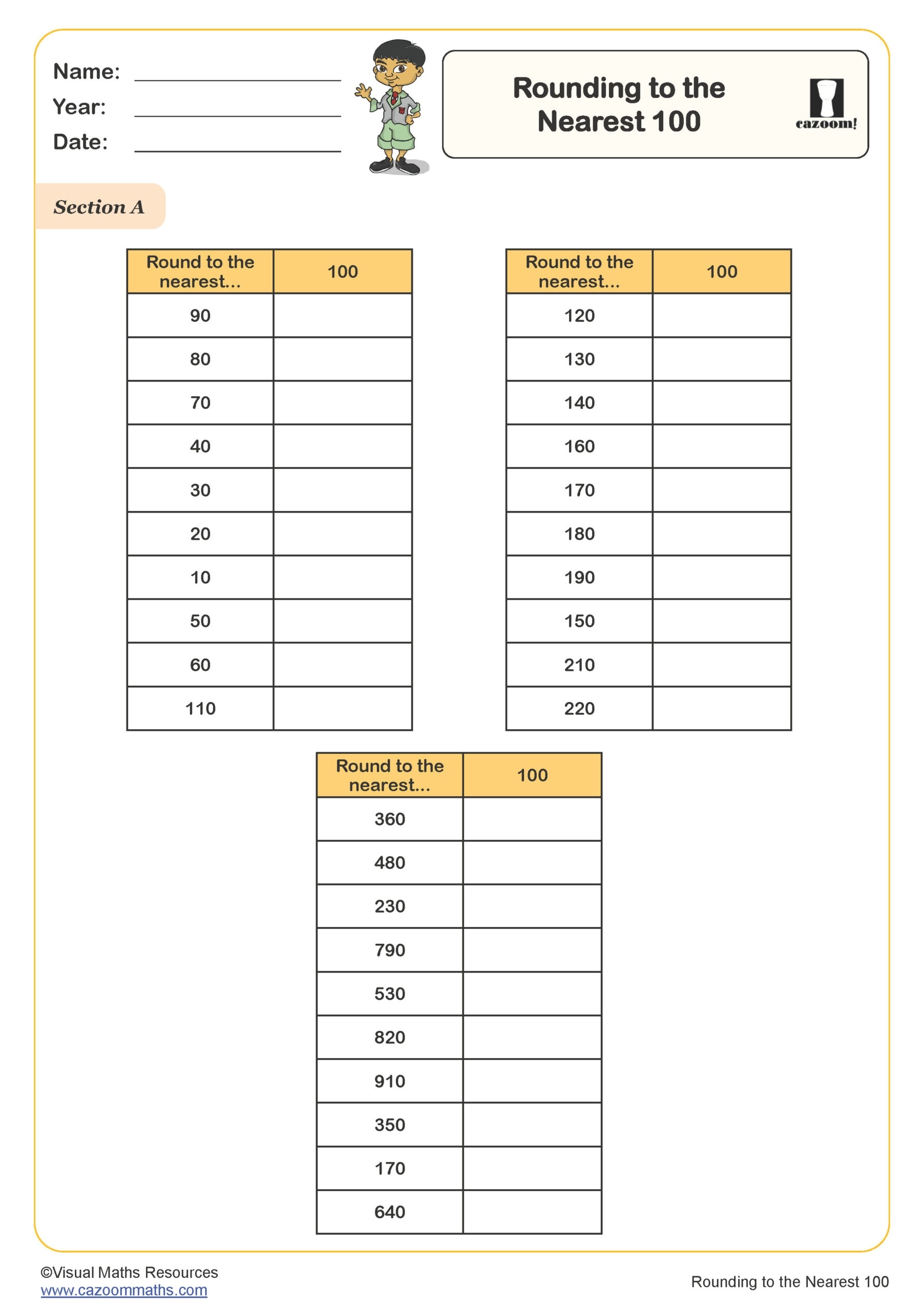 rounding numbers worksheets
