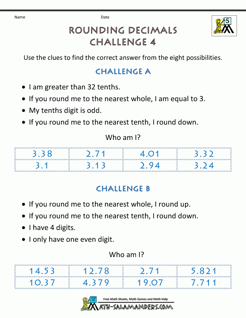 Rounding To The Nearest Tenth