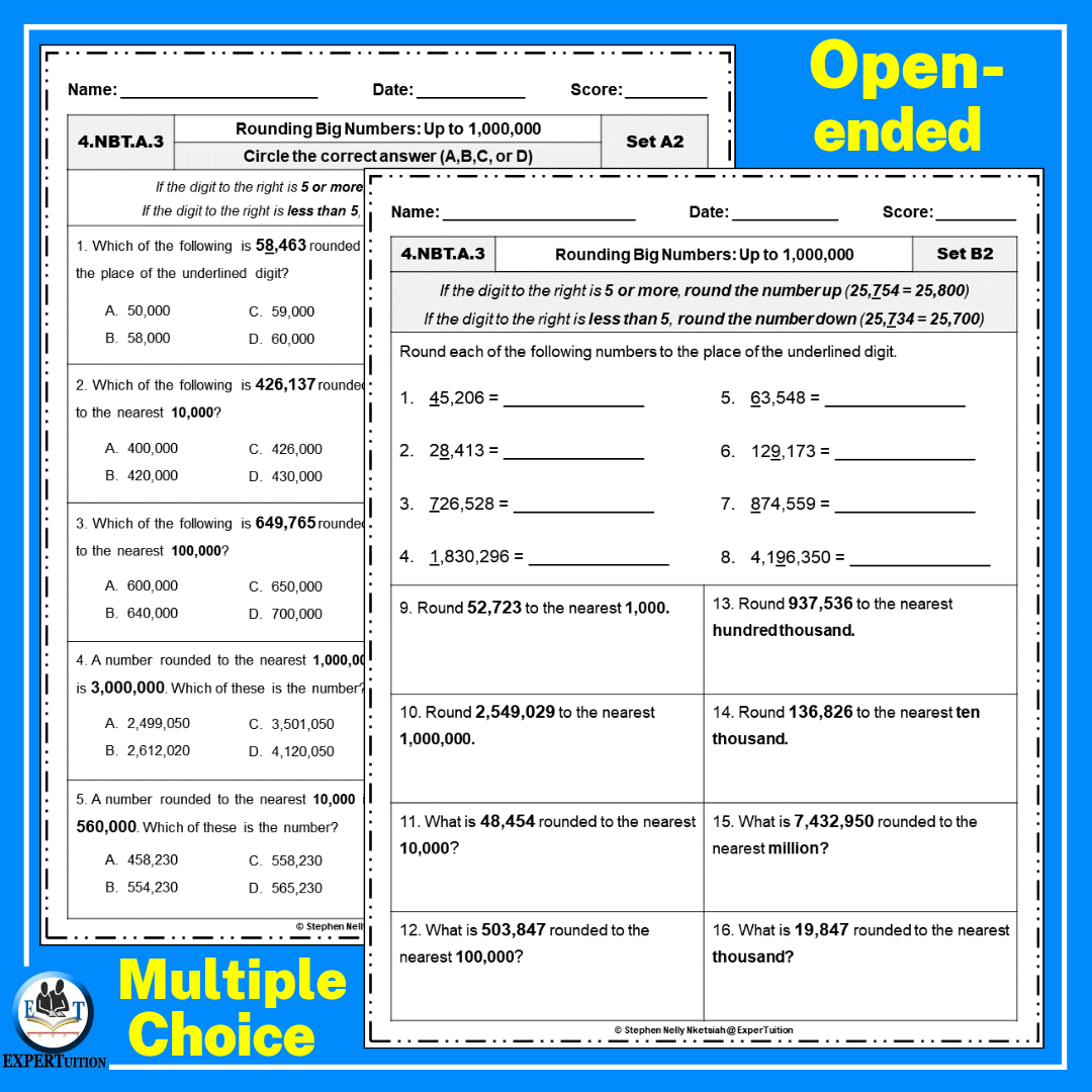 Rounding Whole Numbers Worksheets 4th Grade Place Value Made By Teachers