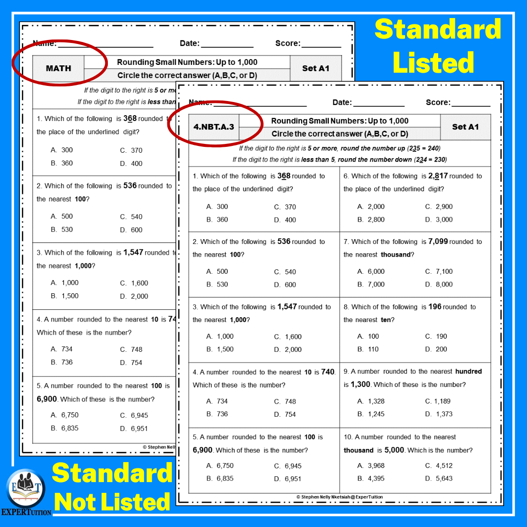math rounding worksheets
