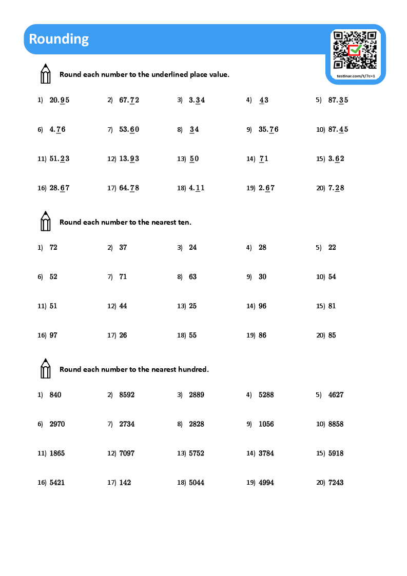 Rounding Worksheets Rounding Worksheets