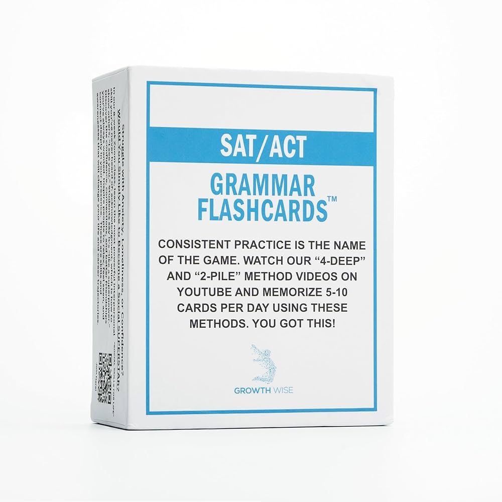 SAT ACT Grammar Flash Cards By Growth Wise Growth Wise Amazon Books