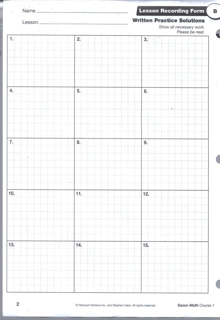 Saxon Math Grid Pg1