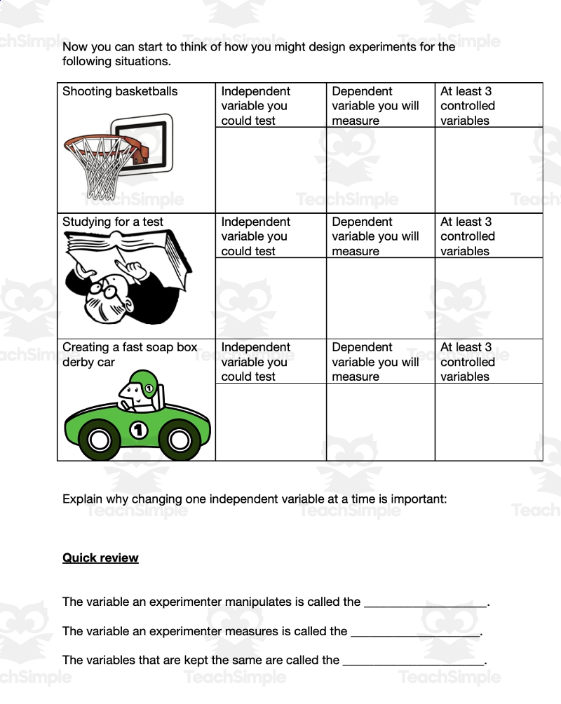 Science Experiment Independent Dependent And Controlled Variables By Teach Simple