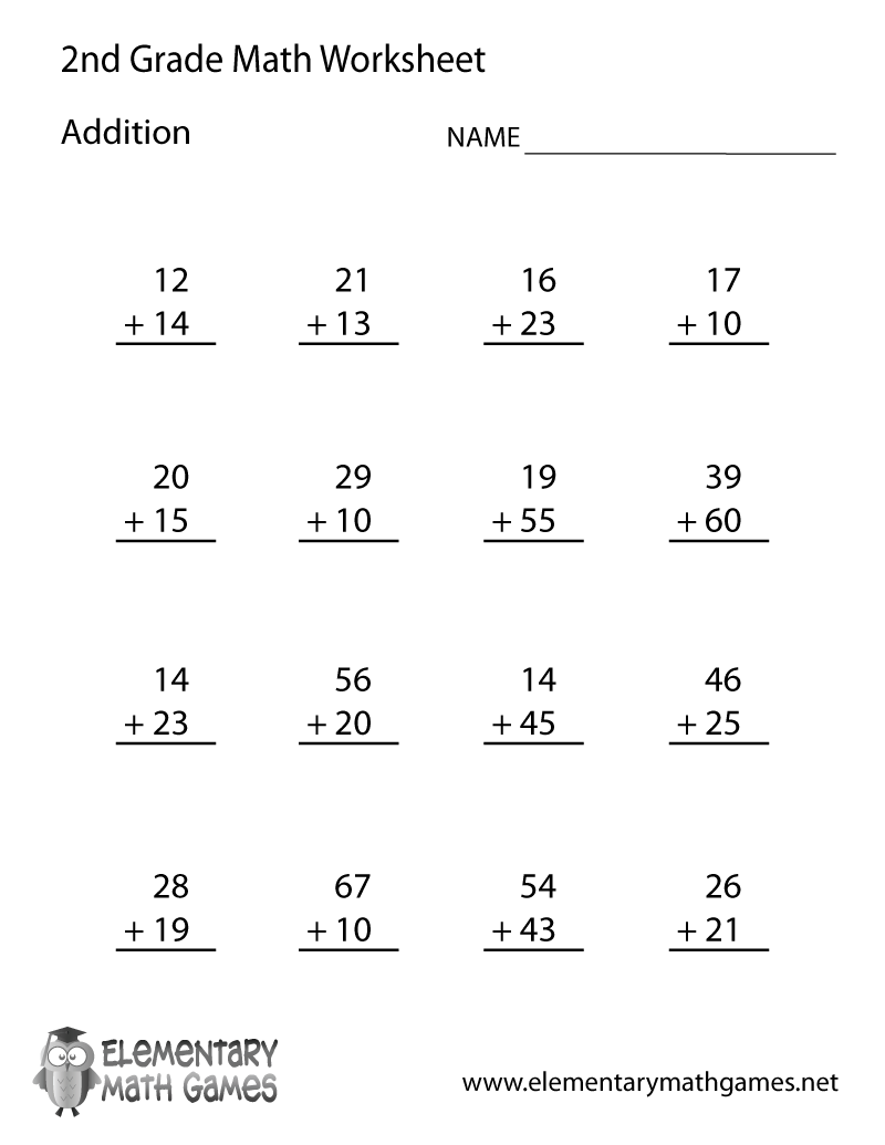 math worksheets for 2nd graders