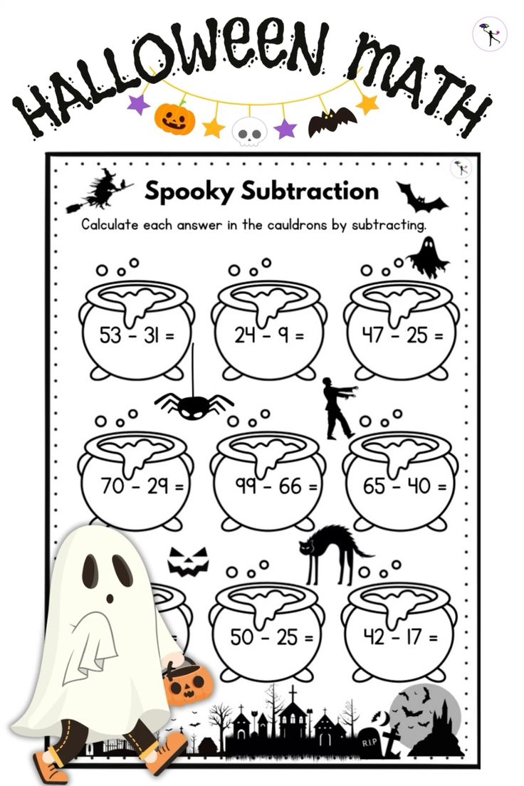 Second Grade Math Workaheets For Halloween Second Grade Math Workaheets For Halloween