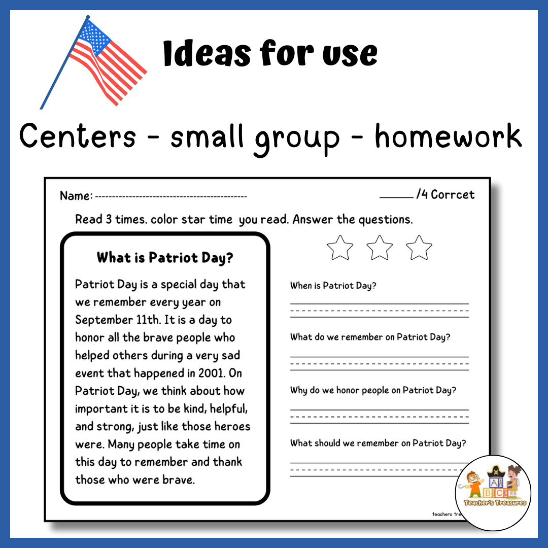September 11th Reading Comprehension Passages And Questions K 2 9 11 Worksheets Made By Teachers