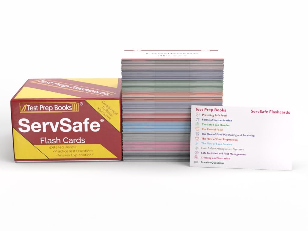 ServSafe Manager Study Cards ServSafe Food Manager Certification Exam Prep With Practice Test Questions Full Colour Cards Amazon de Toys