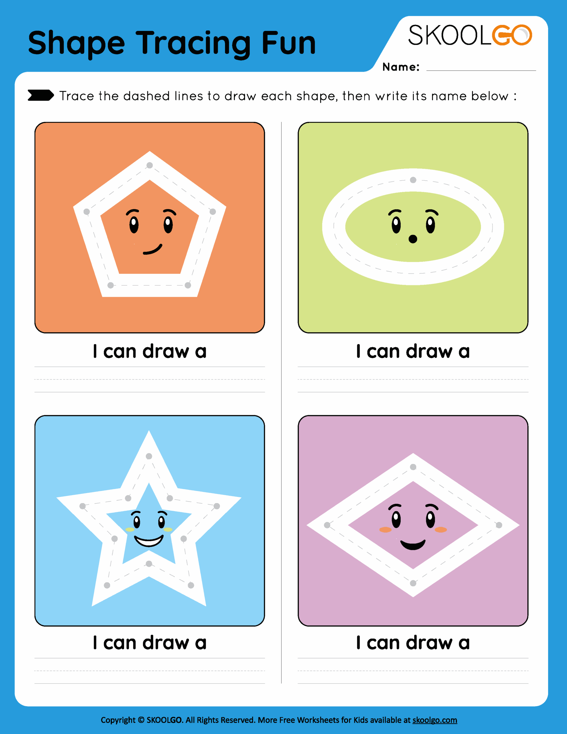 Shape Tracing Fun Worksheet SKOOLGO