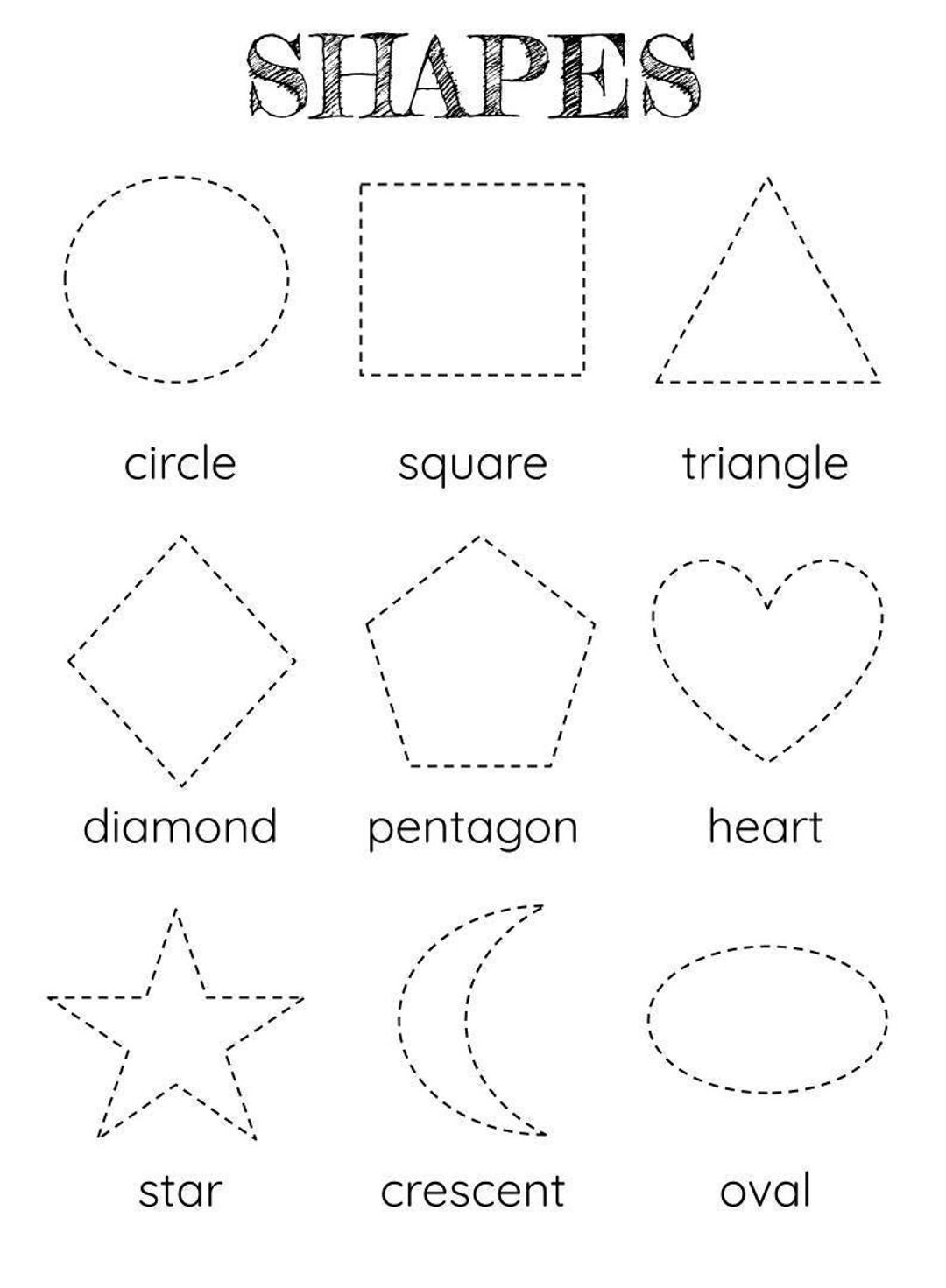 tracing shapes worksheets