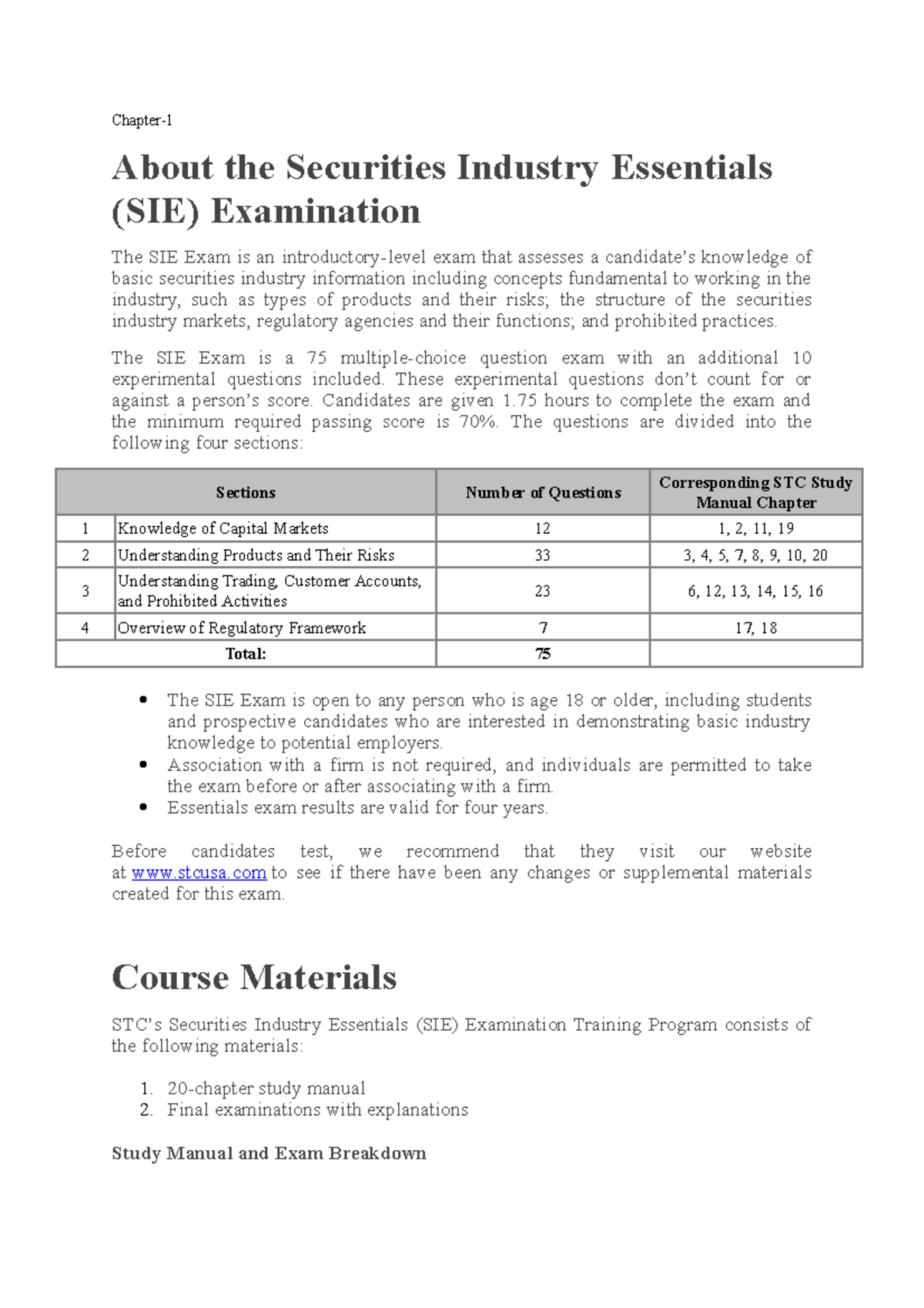 SIE Exam Chapter 1 Intro To Securities Industry Essentials Studocu