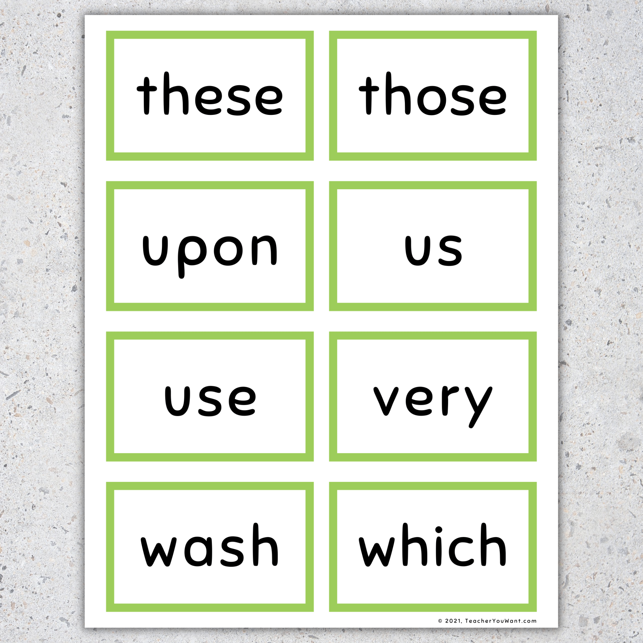 sight words flashcards