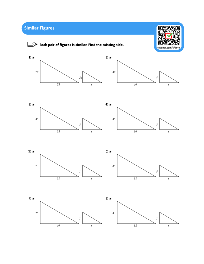 Similar Figures Worksheets