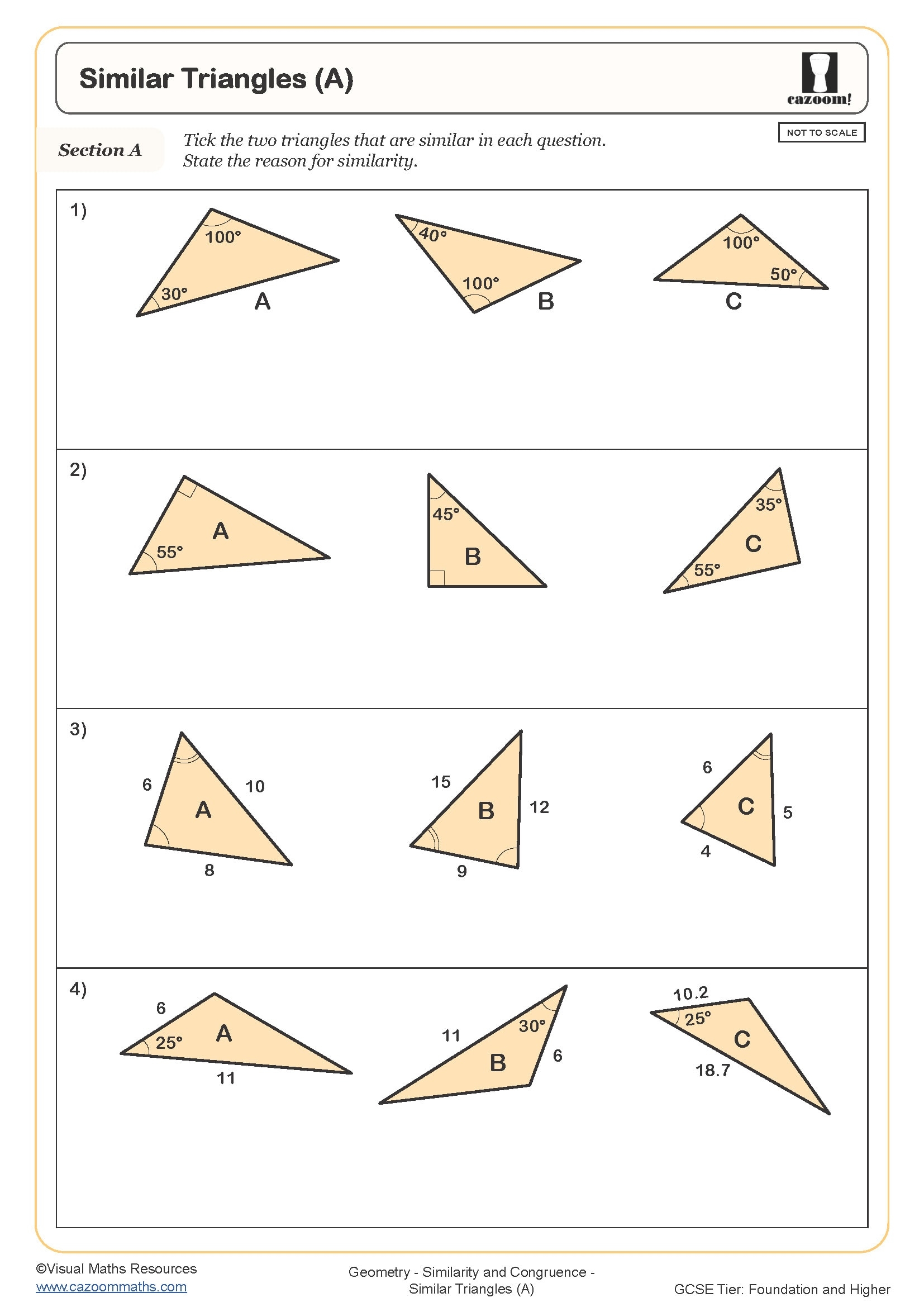 Similar Shapes Worksheet Printable Maths Worksheets
