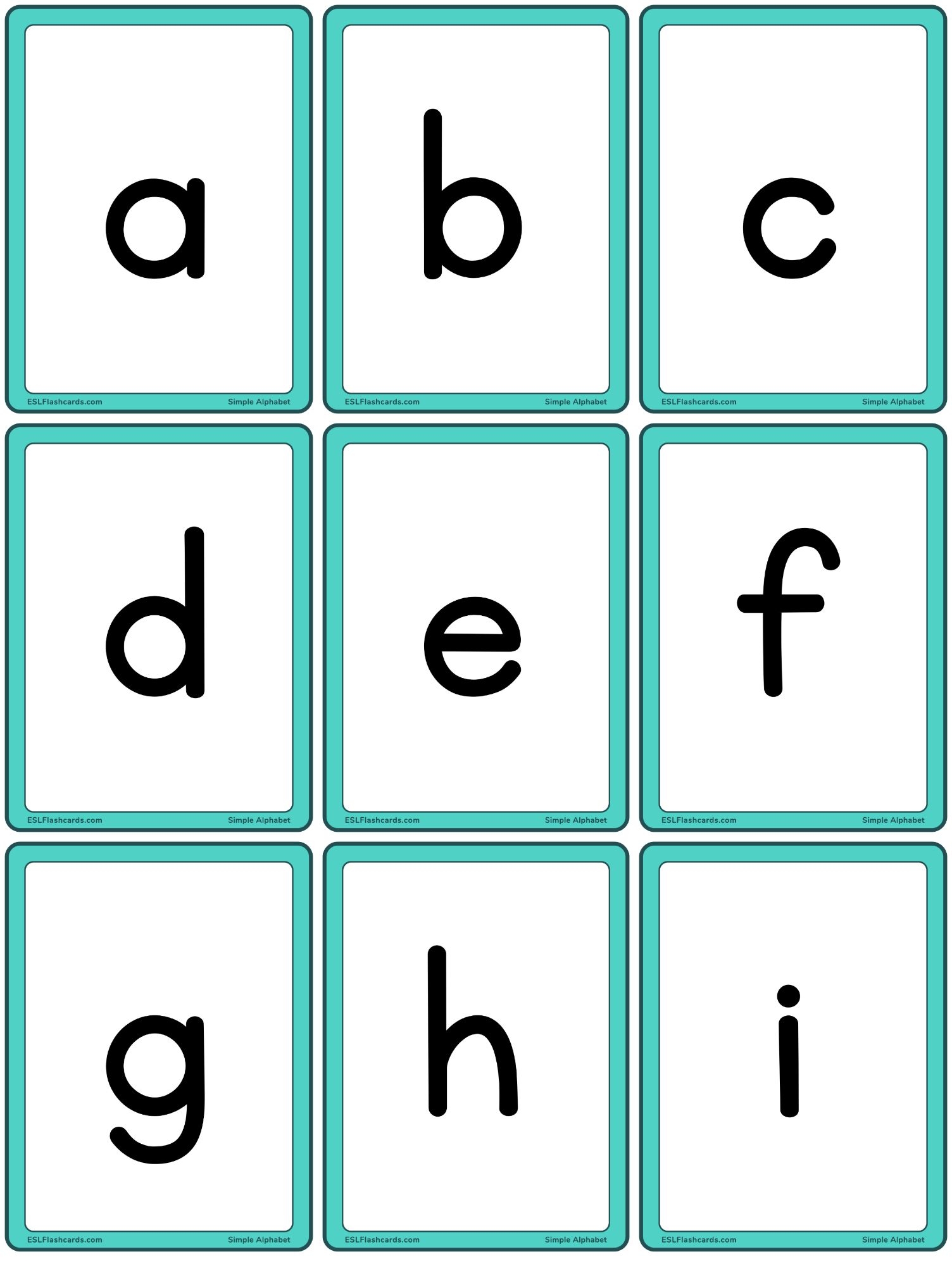 Simple Alphabet ESL Flashcards Simple Alphabet ESL Flashcards