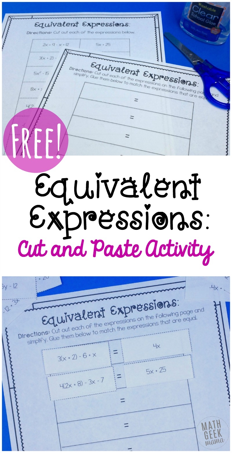 equivalent expressions worksheet