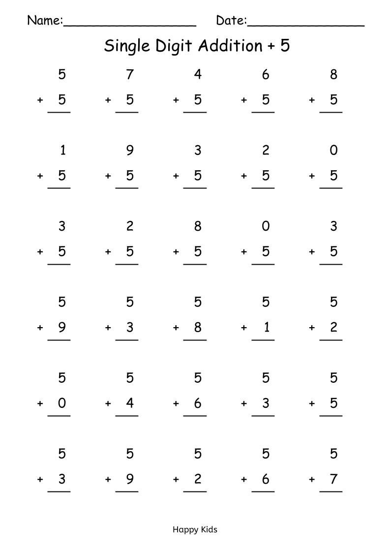 Single Digit Addition 0 To 10 Kindergarten Primar Made By Teachers