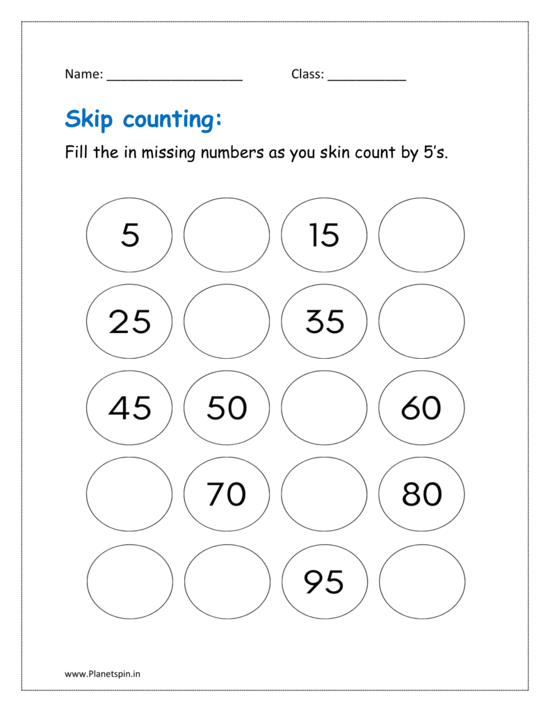 Skip Counting By 5 Worksheet For Kindergarten Planetspin in Skip Counting By 5 Worksheet For Kindergarten Planetspin in