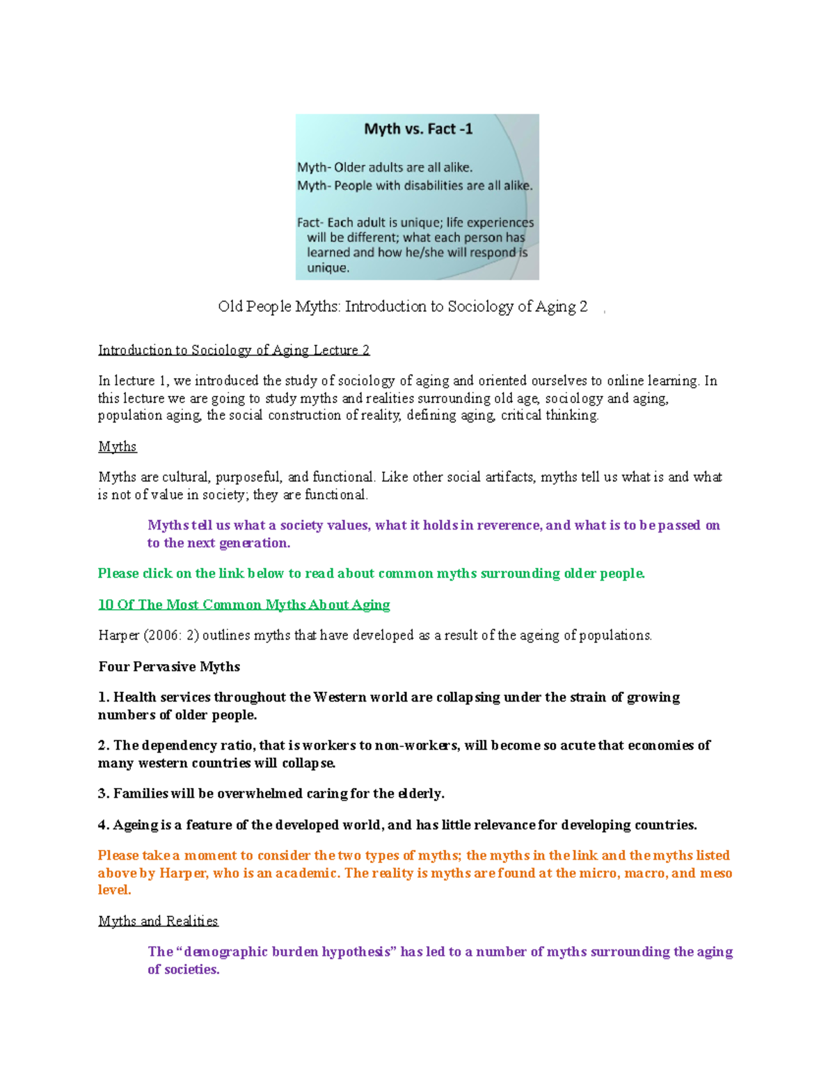 Sociology Of Aging Full Year Lecture Notes And Practice Exam Midterm Questions W Answers Studocu