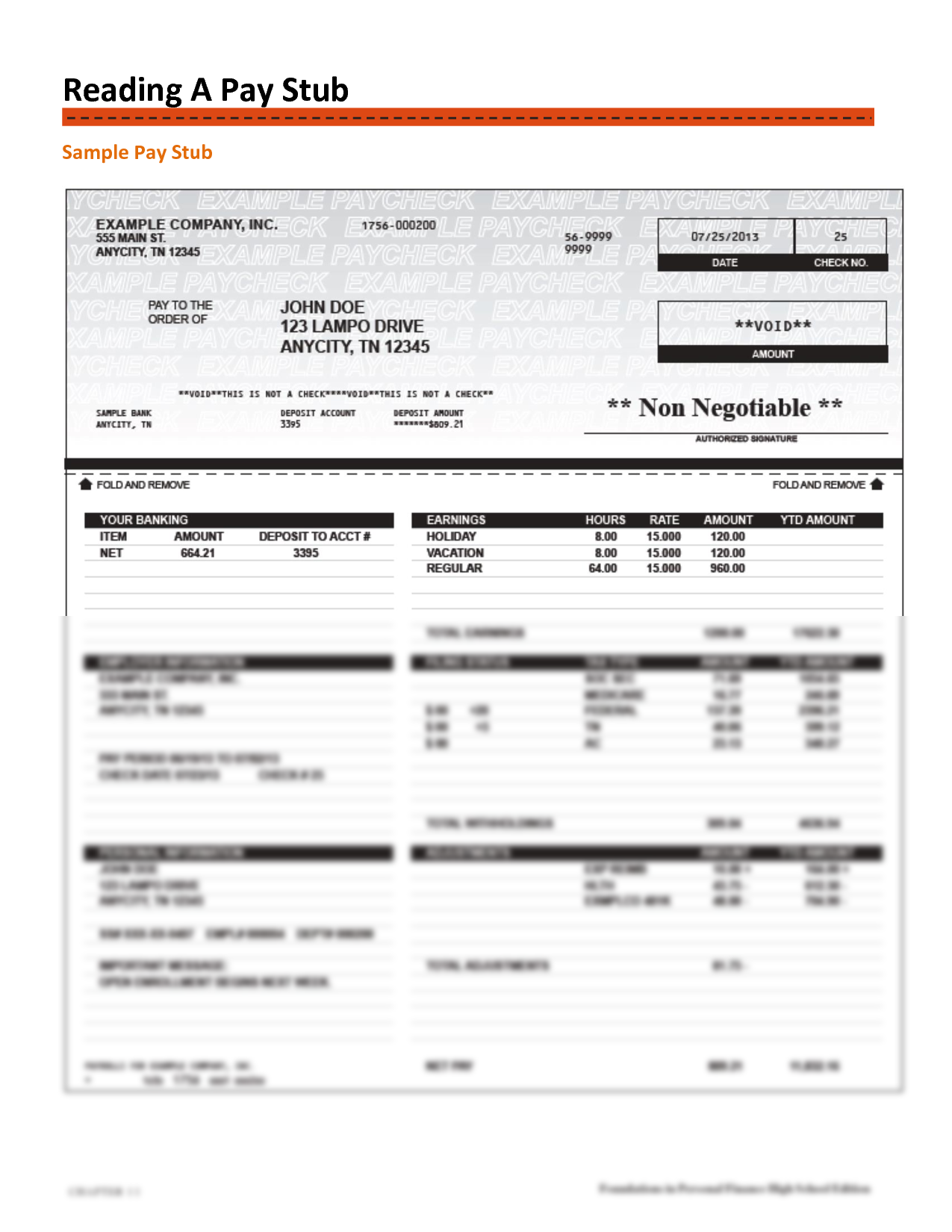 SOLUTION Reading Pay Stub Studypool Worksheets Library