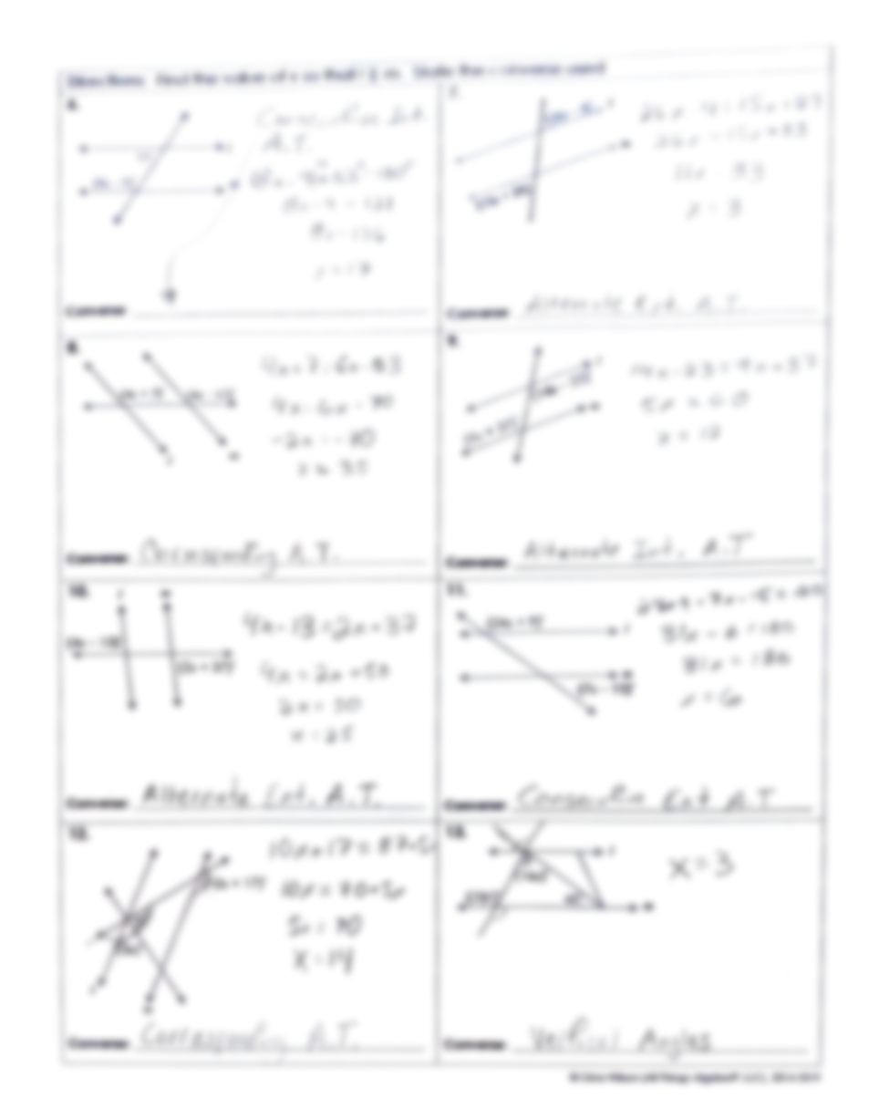 SOLUTION Unit 3 Providing Lines Are Parallel Worksheet Studypool Worksheets Library