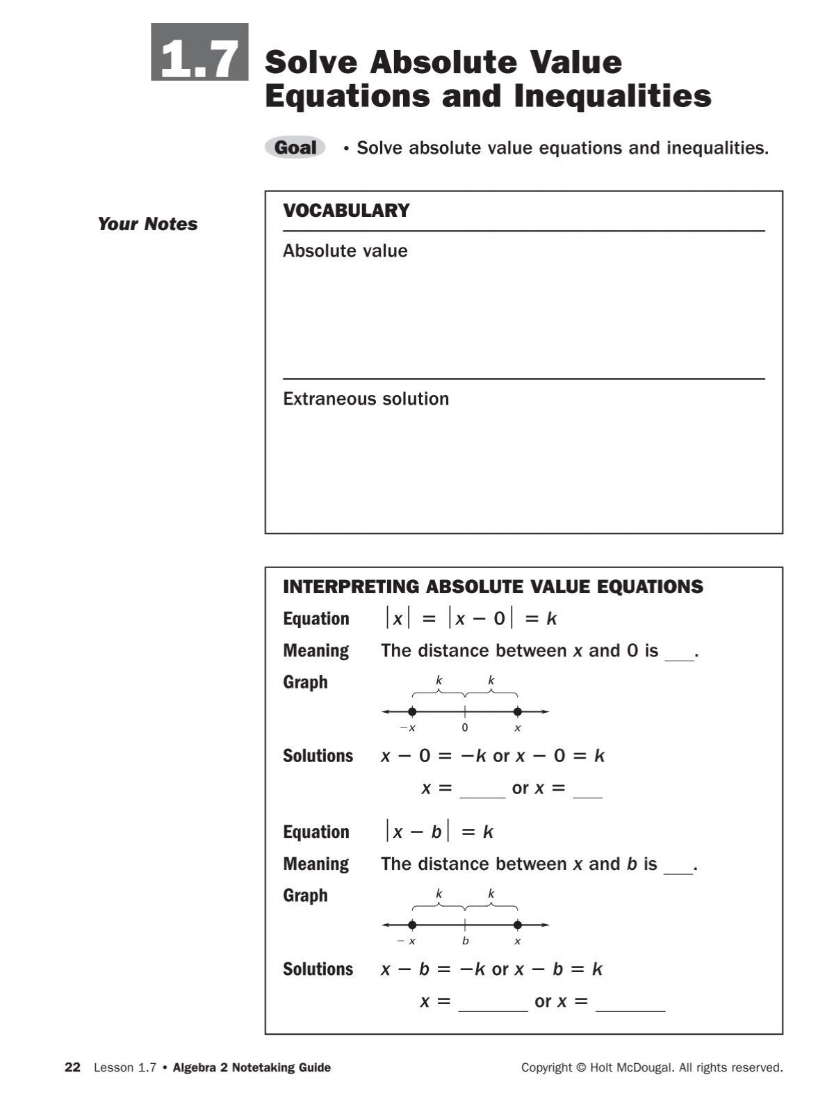 solving absolute value equations worksheet