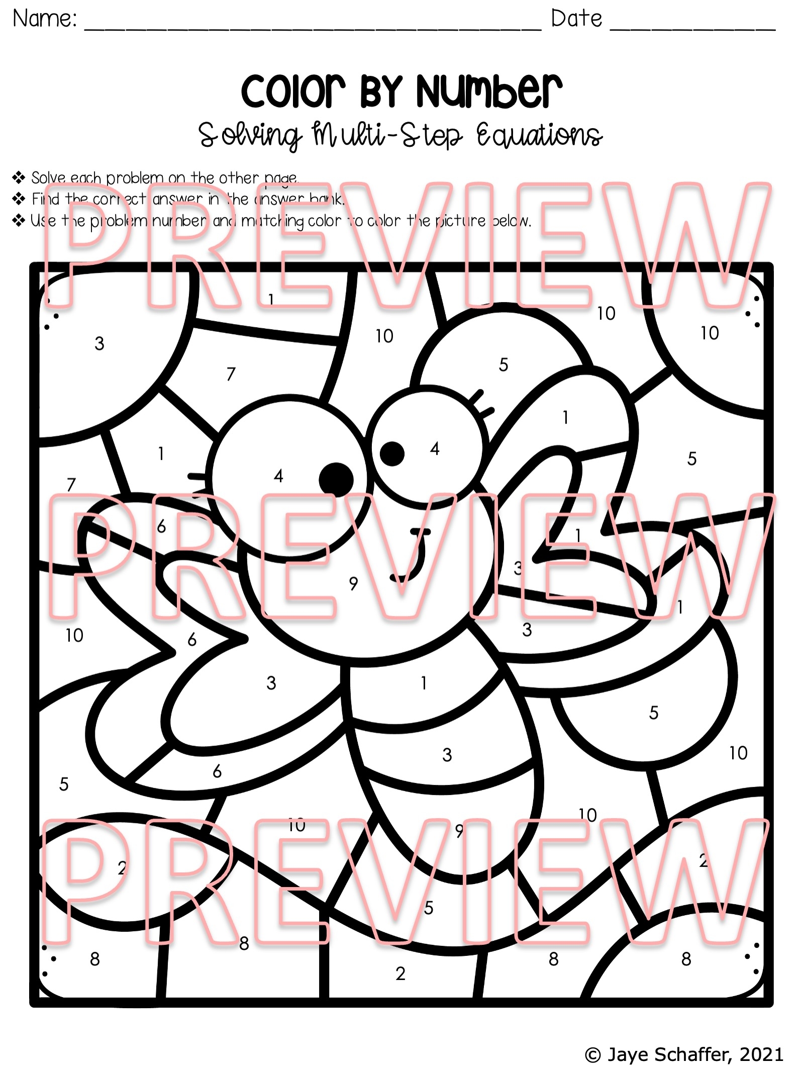 solving multi step equations worksheet