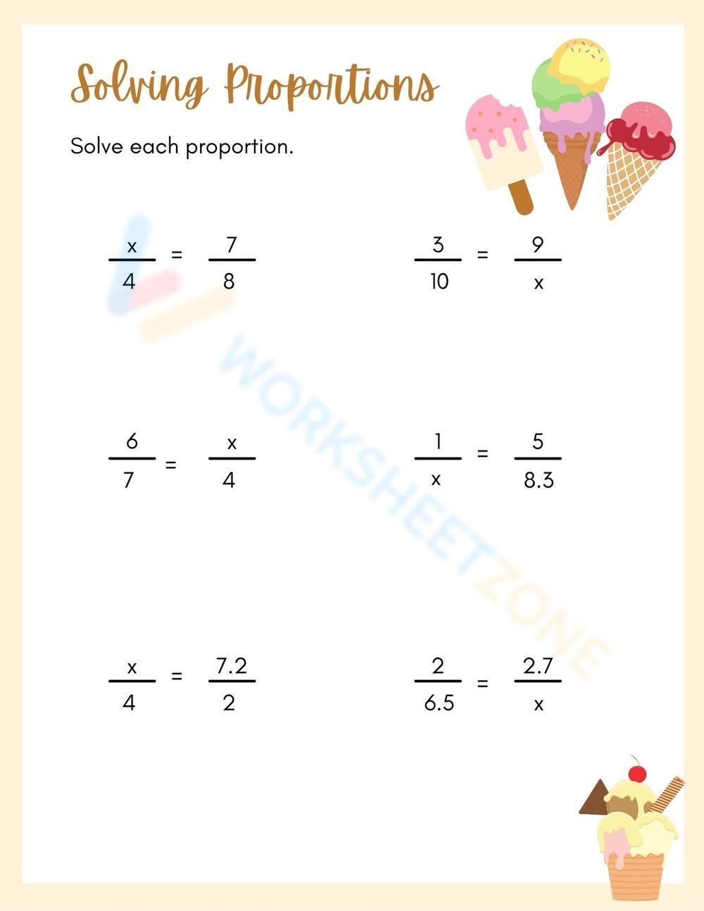 solving proportions worksheet