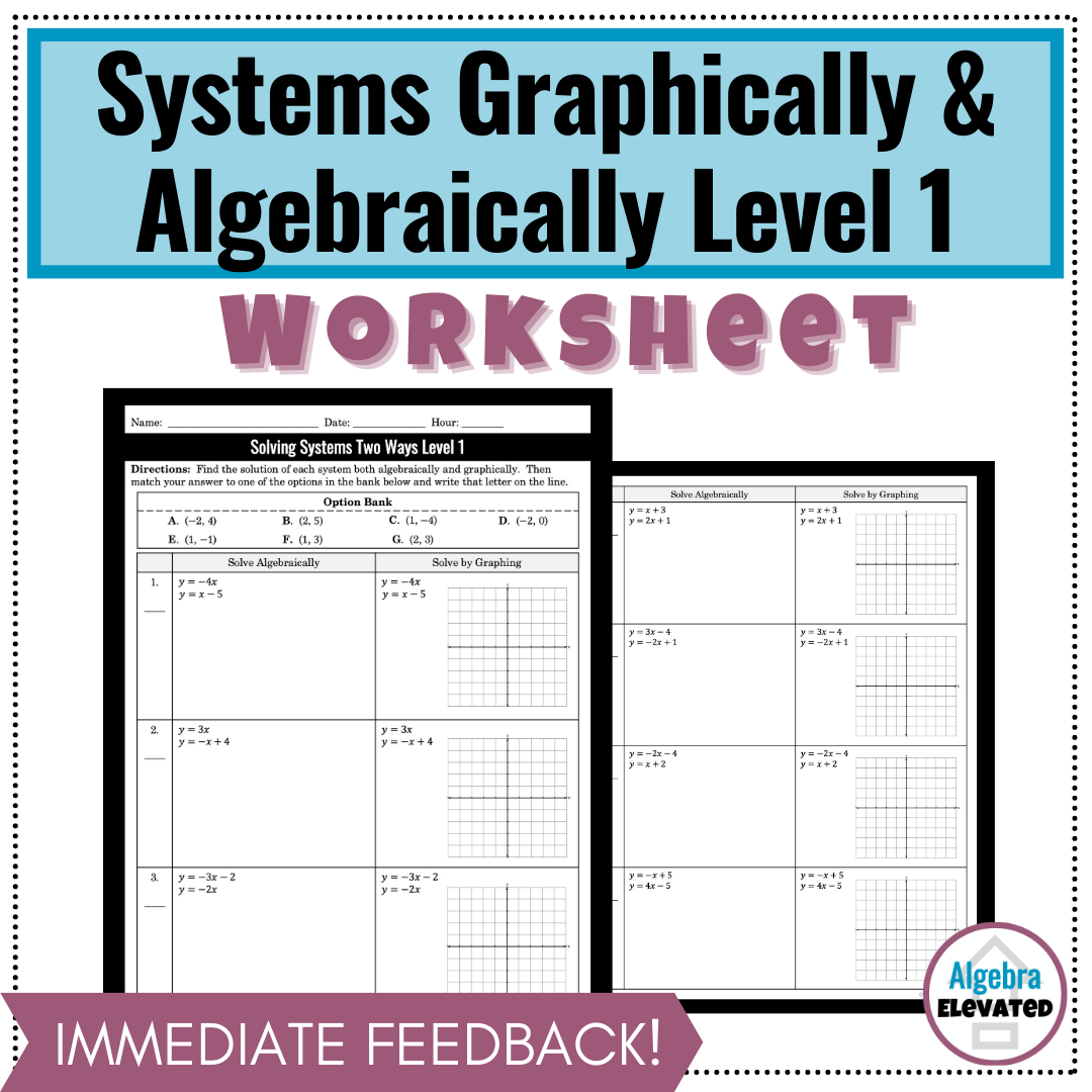 solving systems of equations worksheet