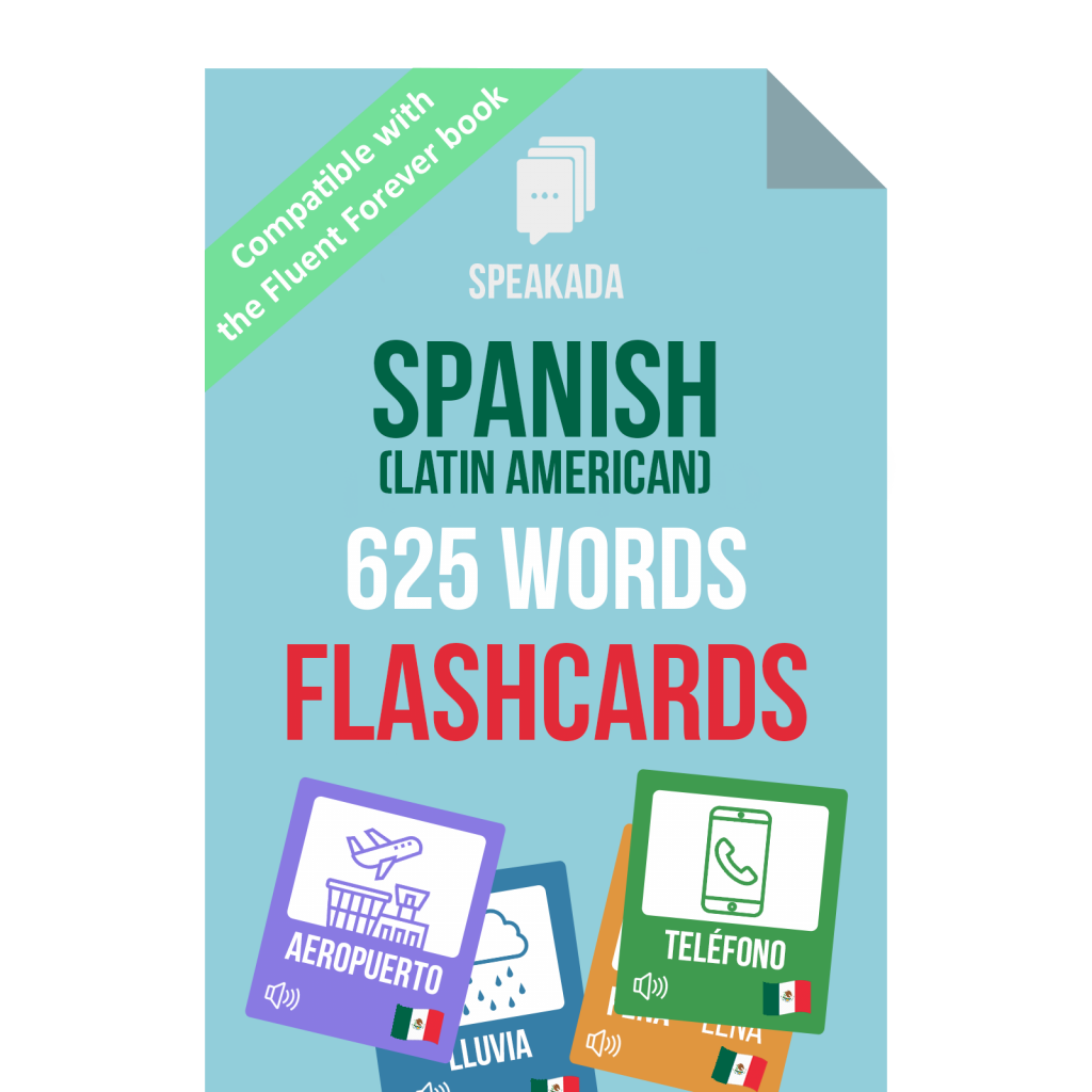 Spanish 625 Words Anki Flashcards To Learn Spanish Now SPEAKADA