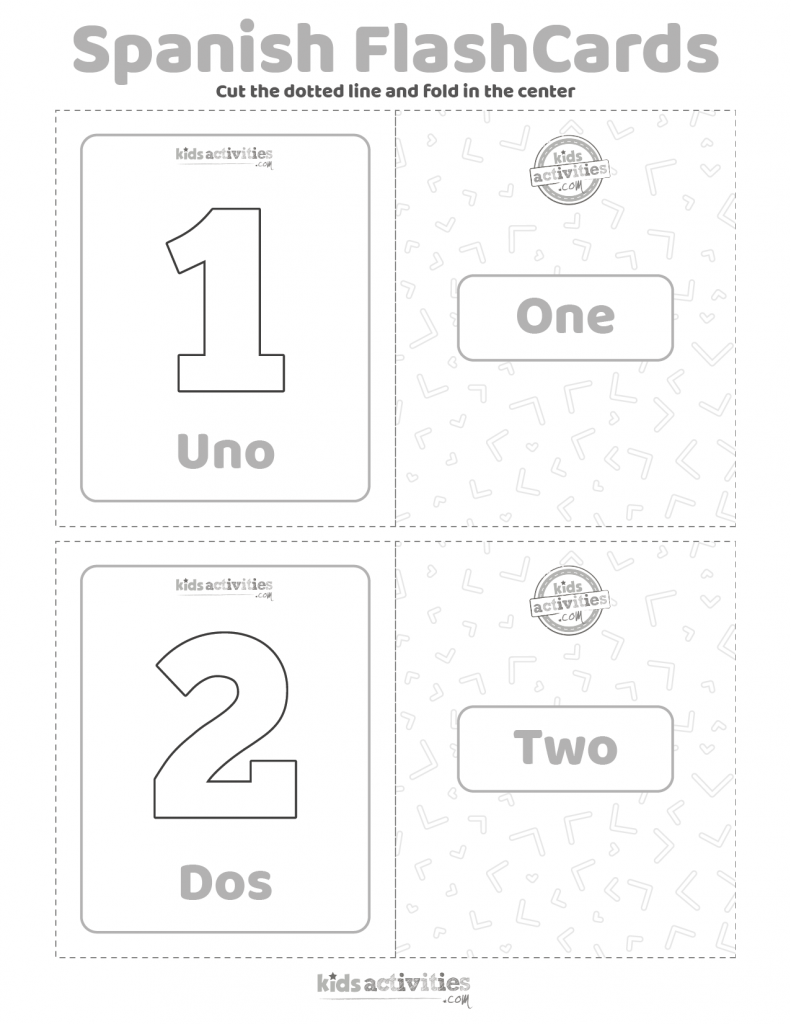 Spanish Flash Cards Numbers 1 10 Kids Activities Blog