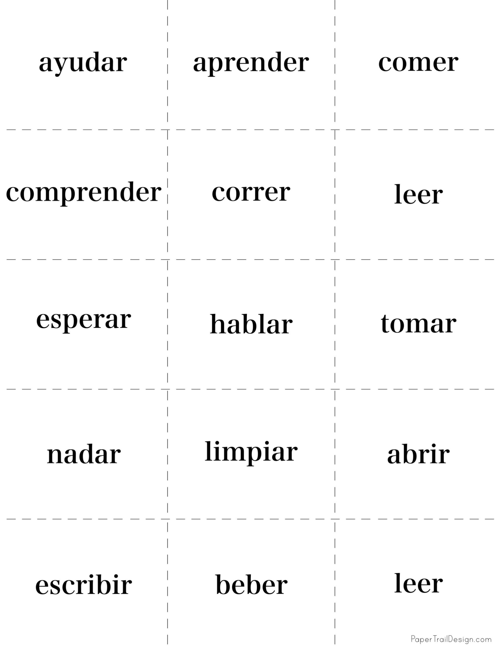 spanish verb flashcards