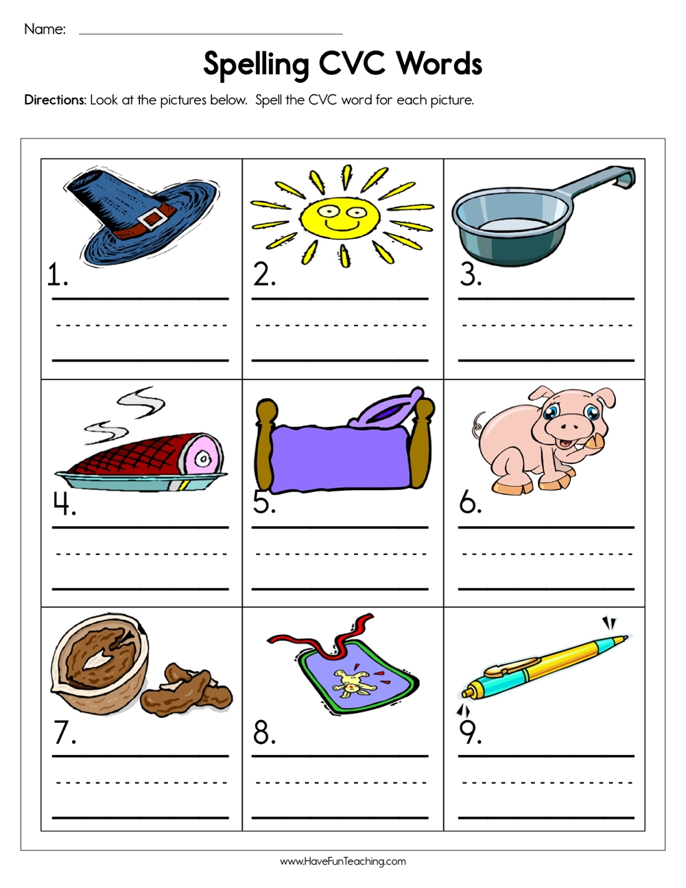 Spelling CVC Words Worksheet Have Fun Teaching