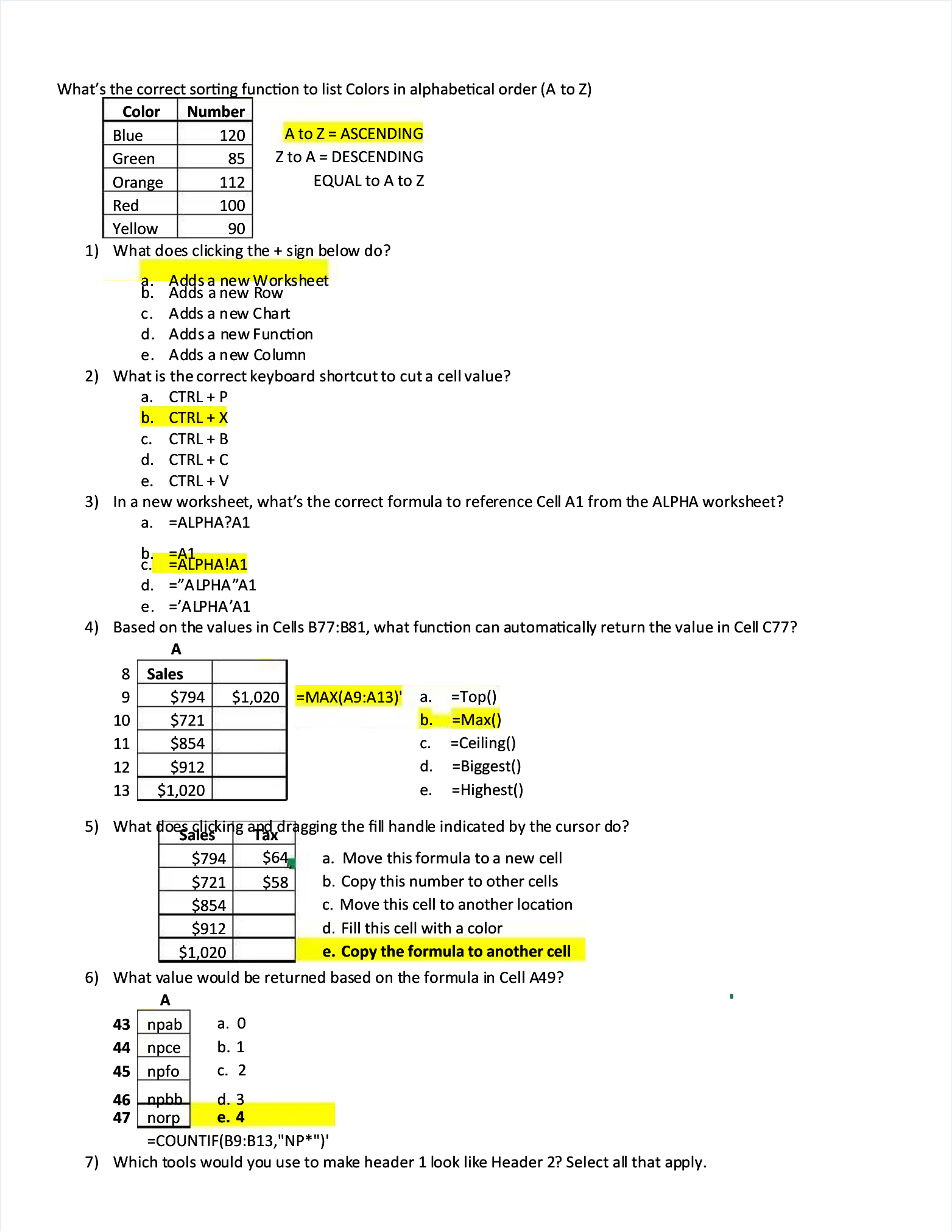 Spreadsheet Basics Functions Formulas