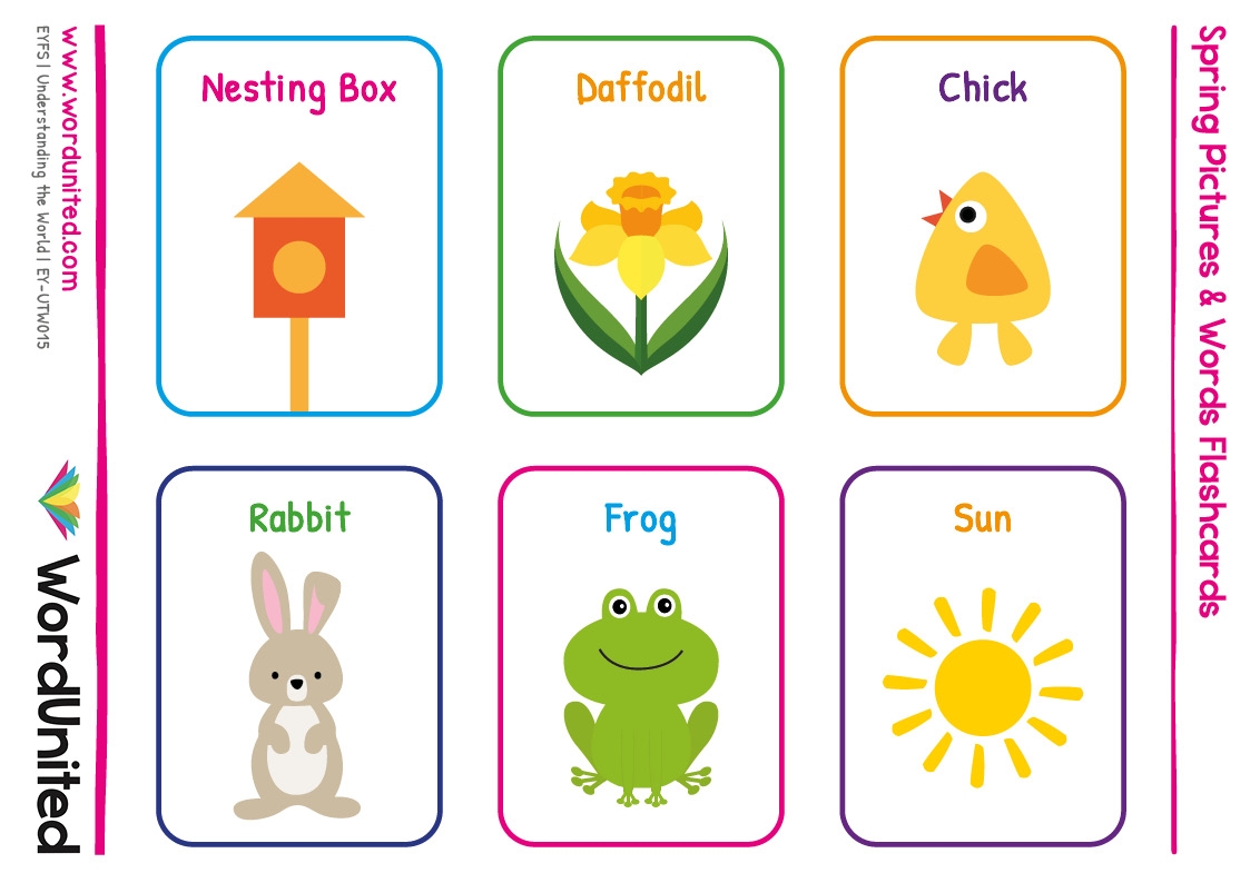 Spring Pictures And Words Flashcards WordUnited