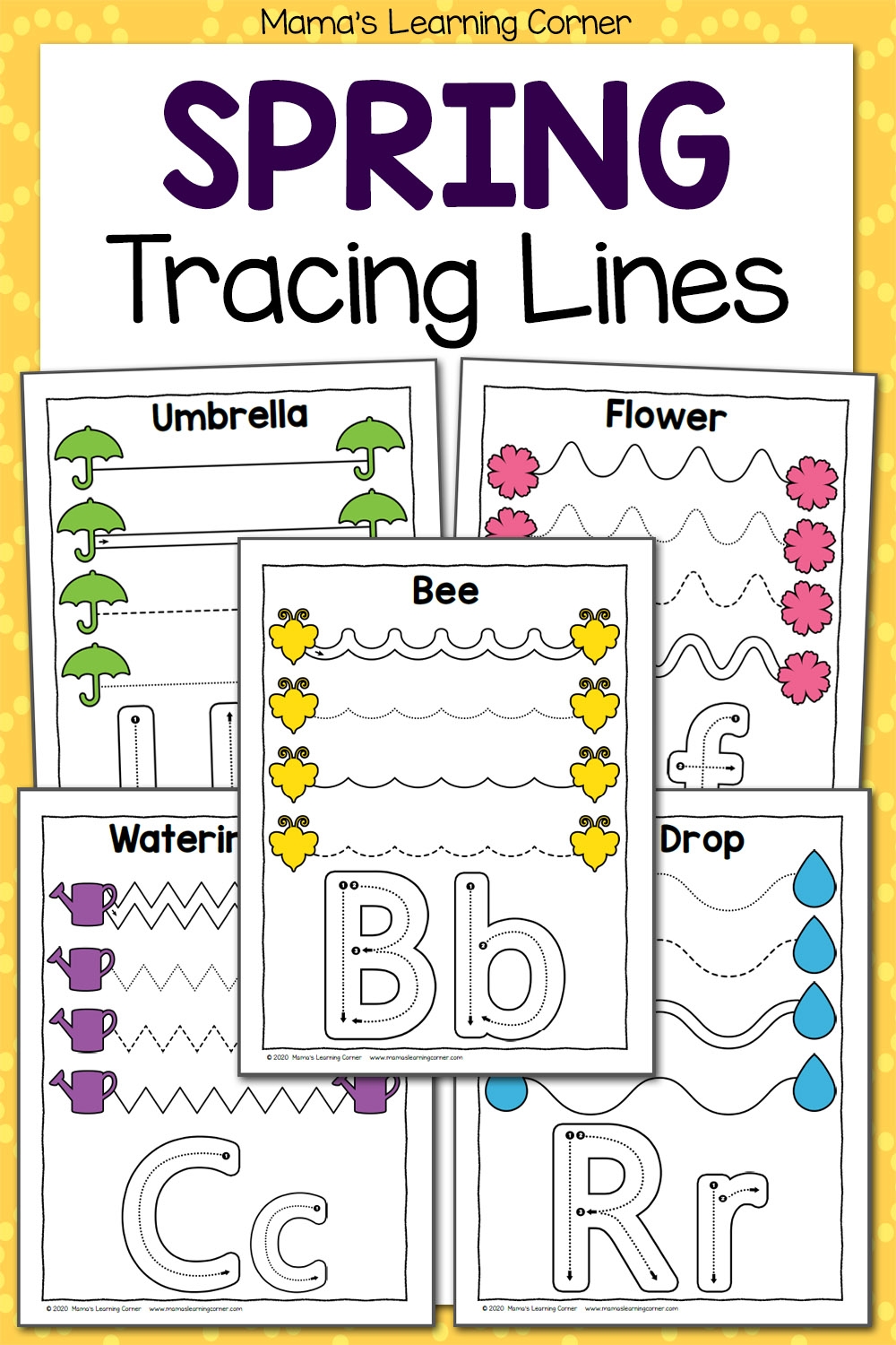 Spring Tracing Worksheets For Preschool Mamas Learning Corner