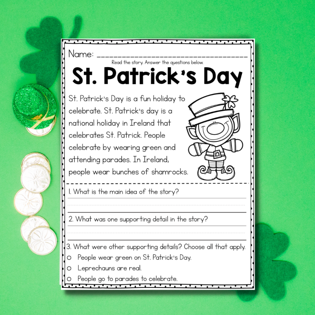 St Patricks Day Reading And Writing Worksheets 36 Pages St Worksheets Library