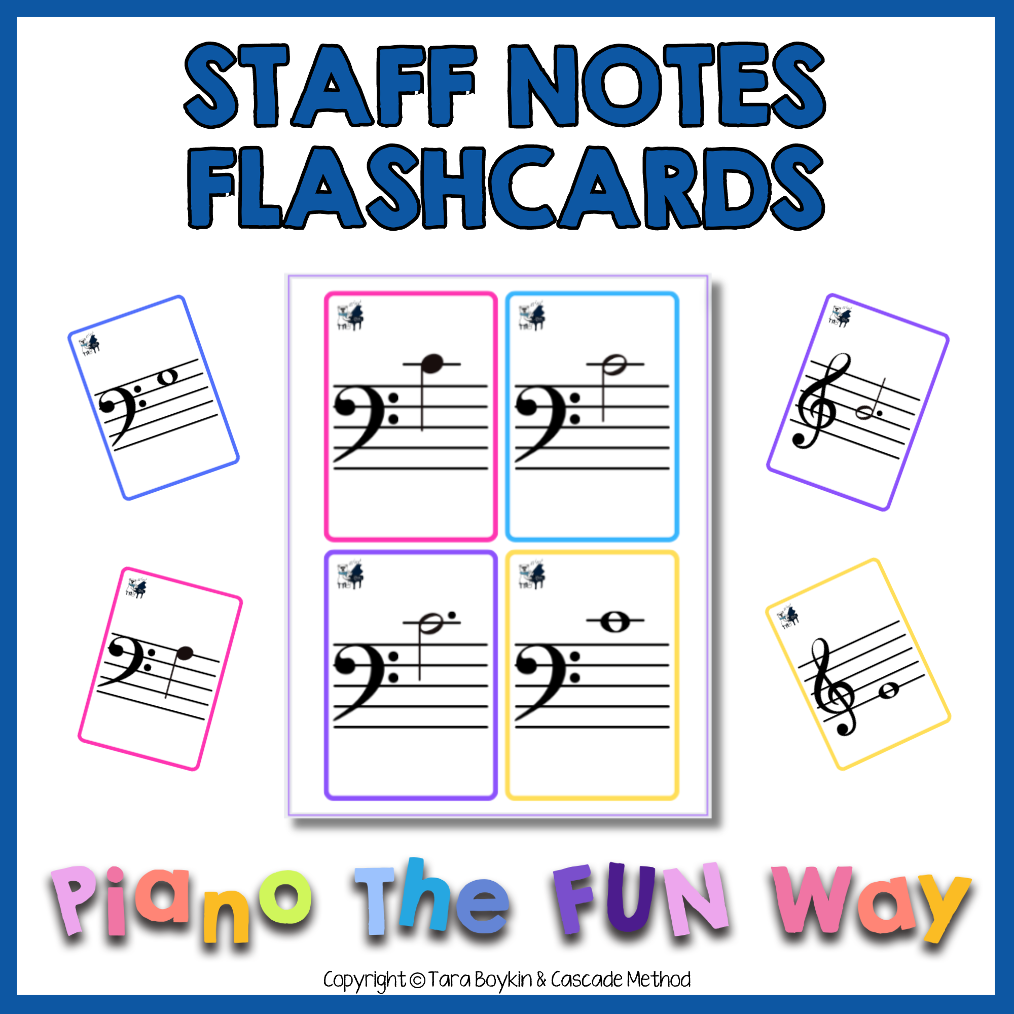 flashcards for piano notes