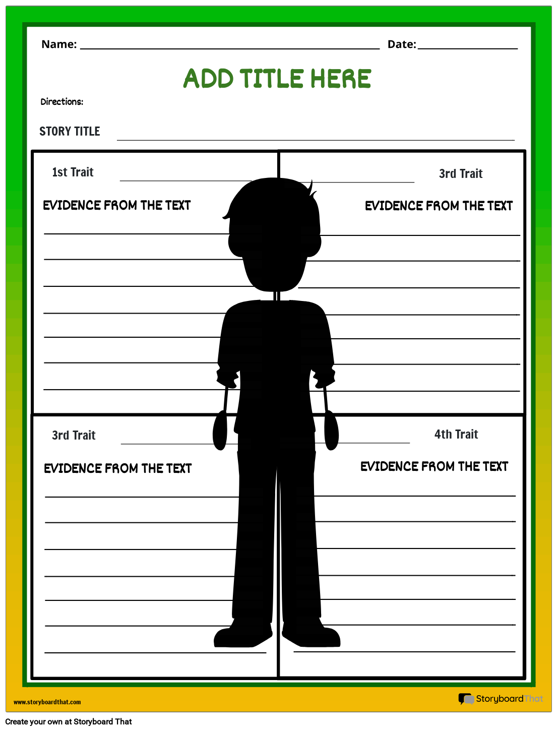 Storyboard That Character Traits Worksheets For Students