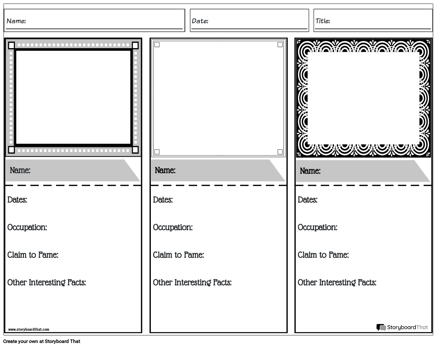 Storyboard That Flashcards Plantillas Gratuitas Y Personalizables
