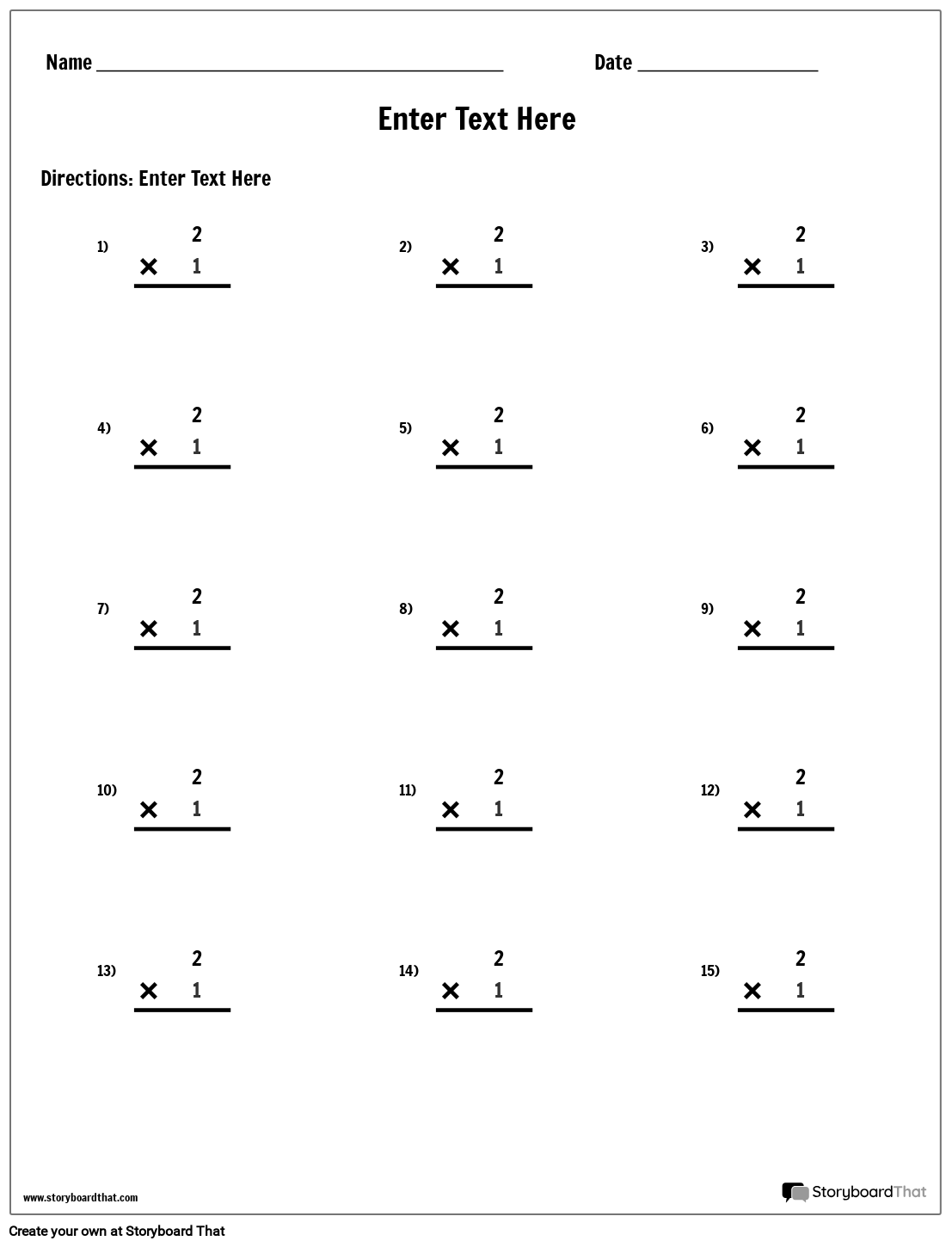 Storyboard That Multiplication Worksheet Creator 2025