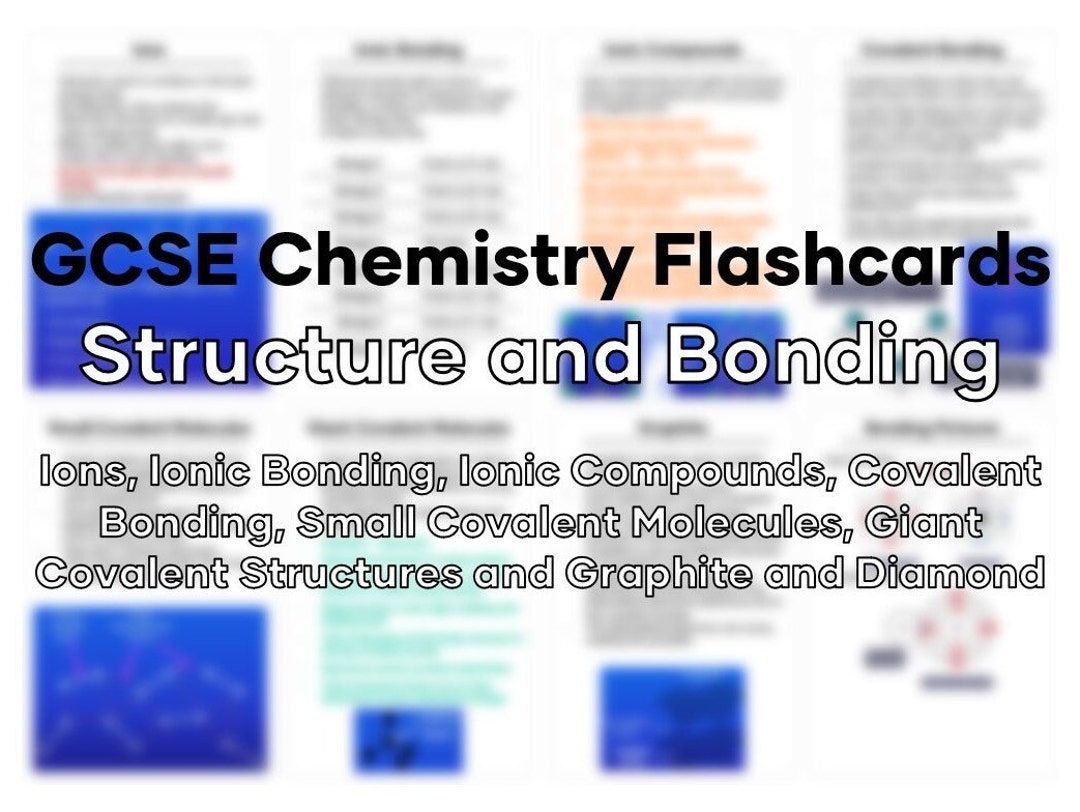 Structure And Bonding Flashcards GCSE Chemistry Combined Science Revision And Practise Etsy