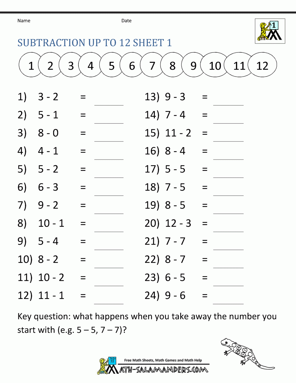 math worksheets for first grade