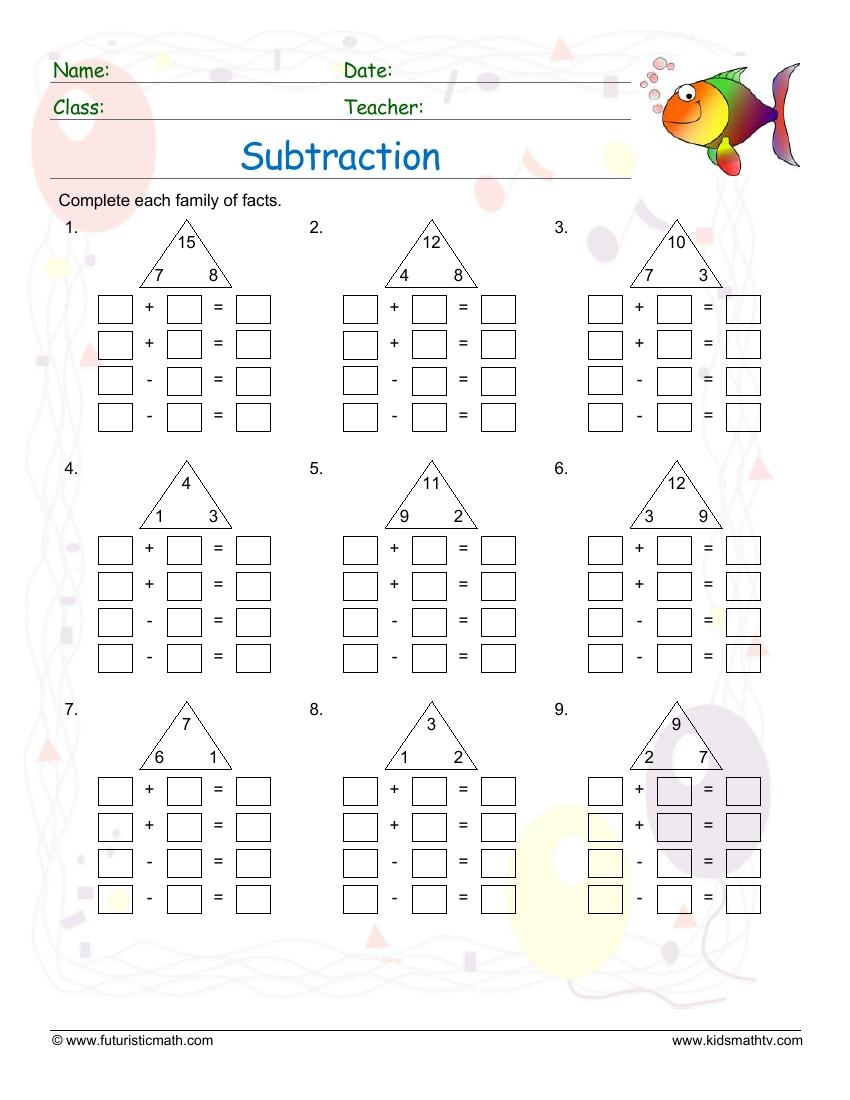 subtraction and addition worksheets