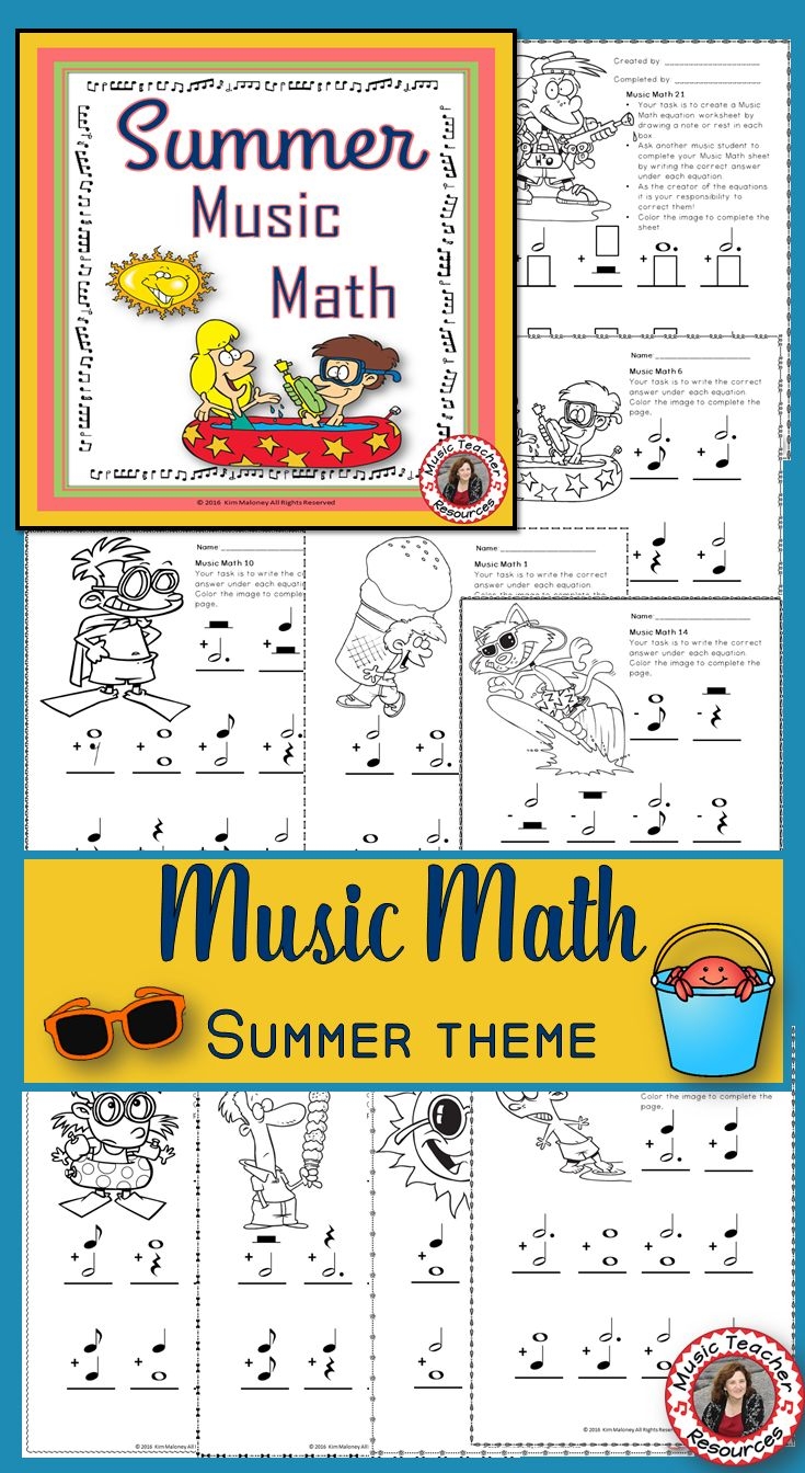 Summer Music Worksheets Music Math Worksheets